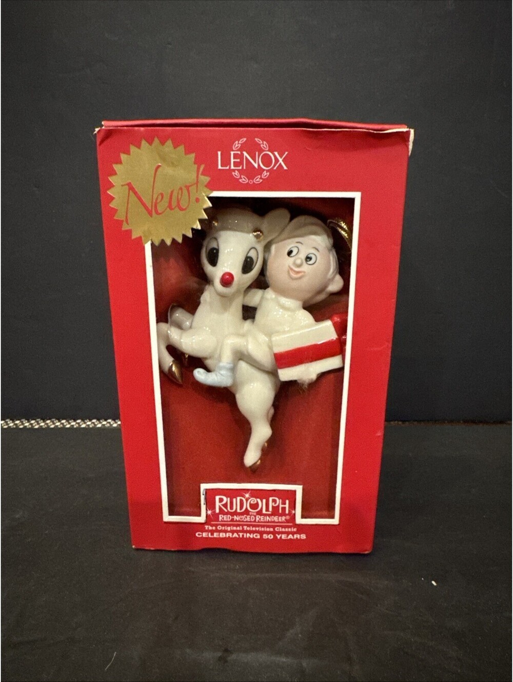 Lenox Rudolph and Hermey the Misfit Elf Christmas Ornament 2014 Merry Misfits